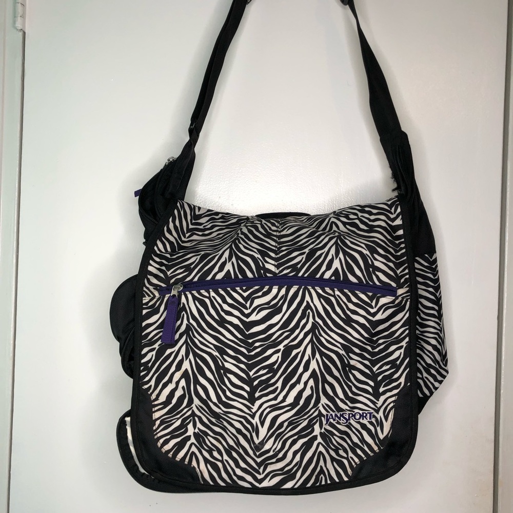 Jansport Zebra Print Messenger Bag